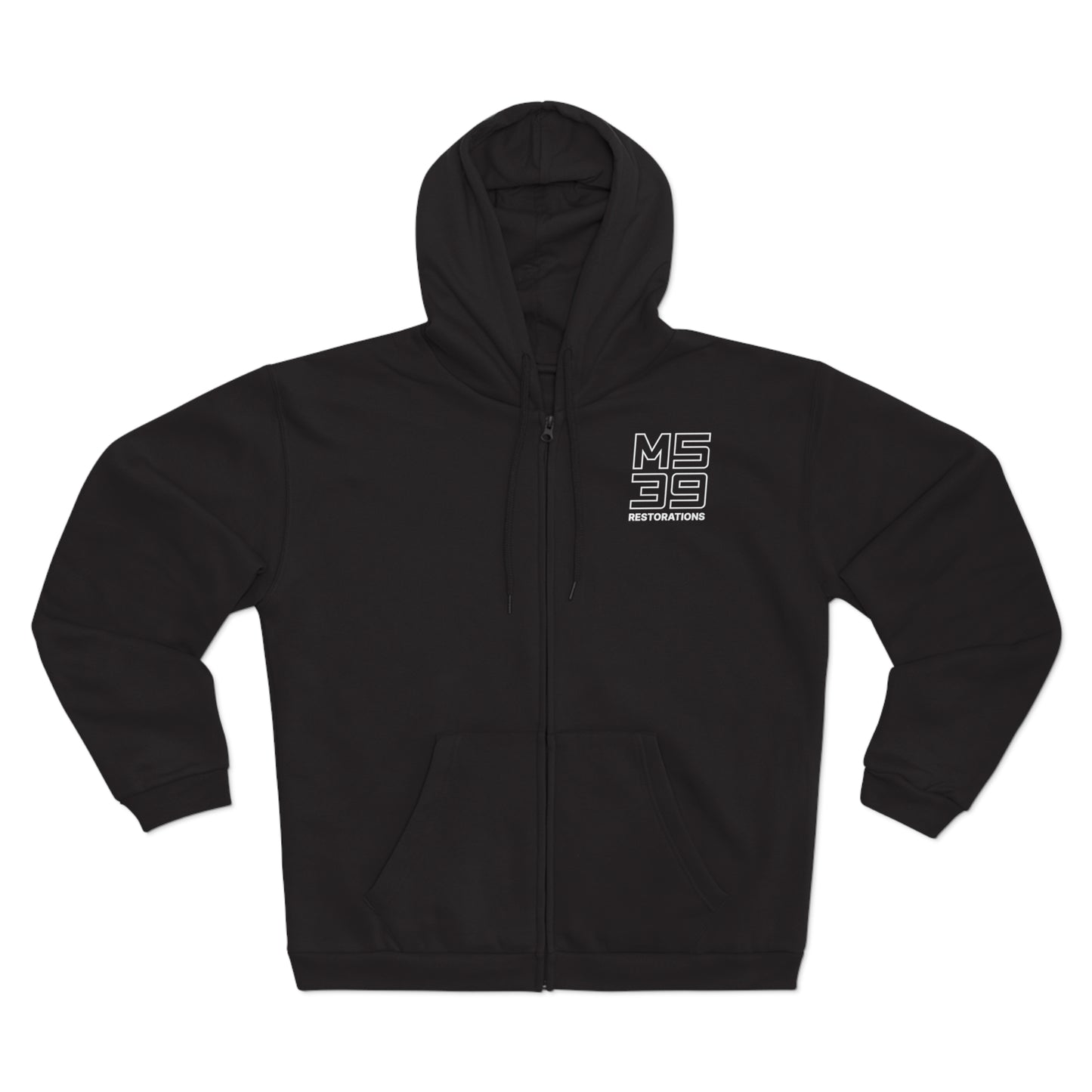 Two-Sided Zip Hoodie - Logo + Blueprint back
