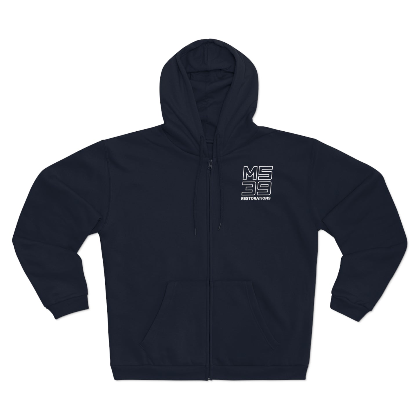 Two-Sided Zip Hoodie - Logo + Blueprint back