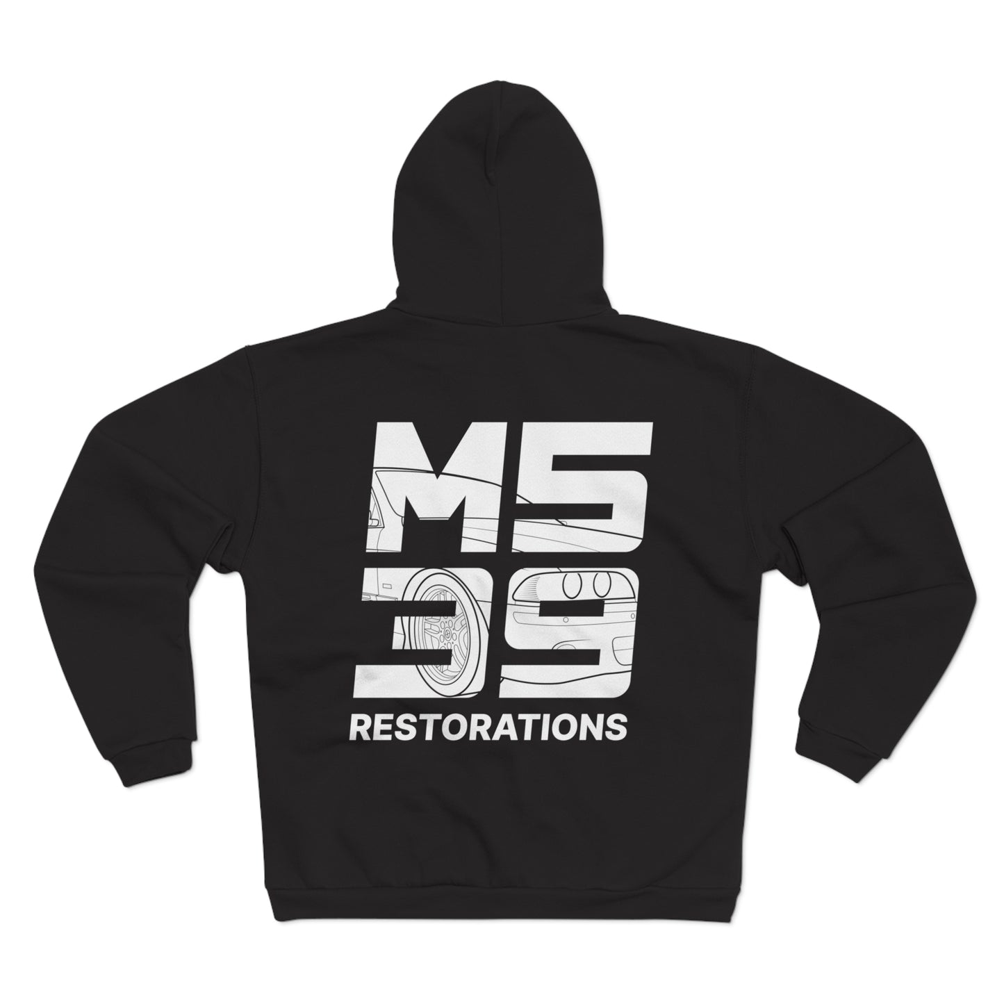 Two-Sided Zip Hoodie - Logo + Blueprint back