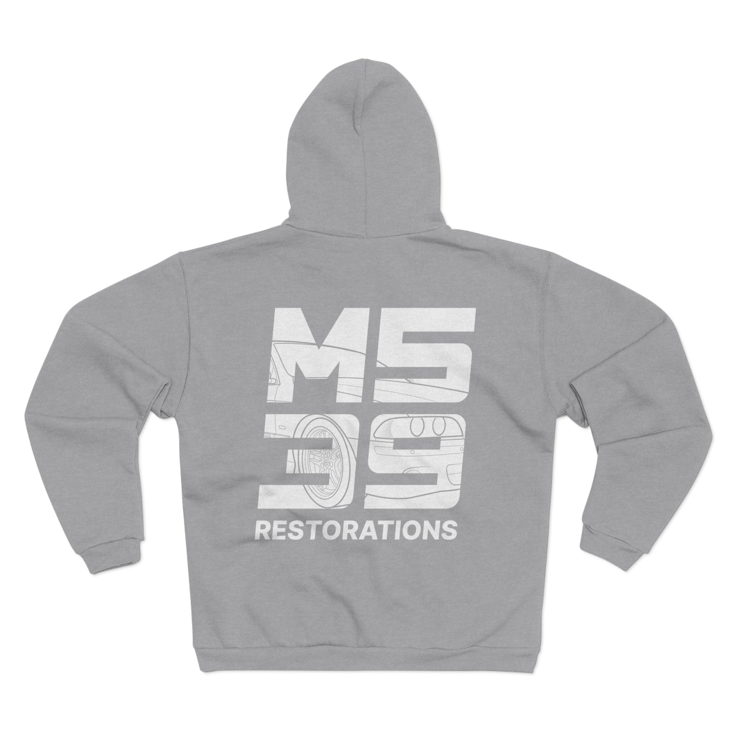 Two-Sided Zip Hoodie - Logo + Blueprint back