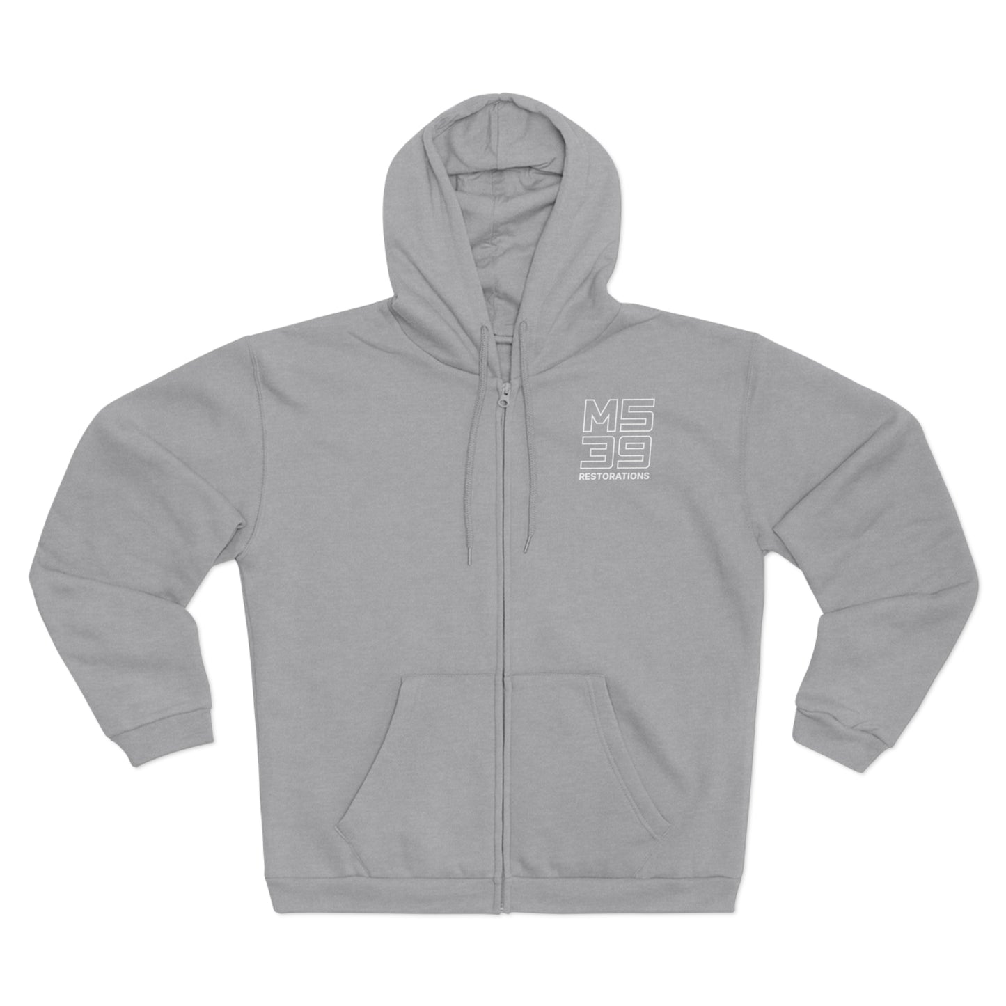 Two-Sided Zip Hoodie - Logo + Blueprint back