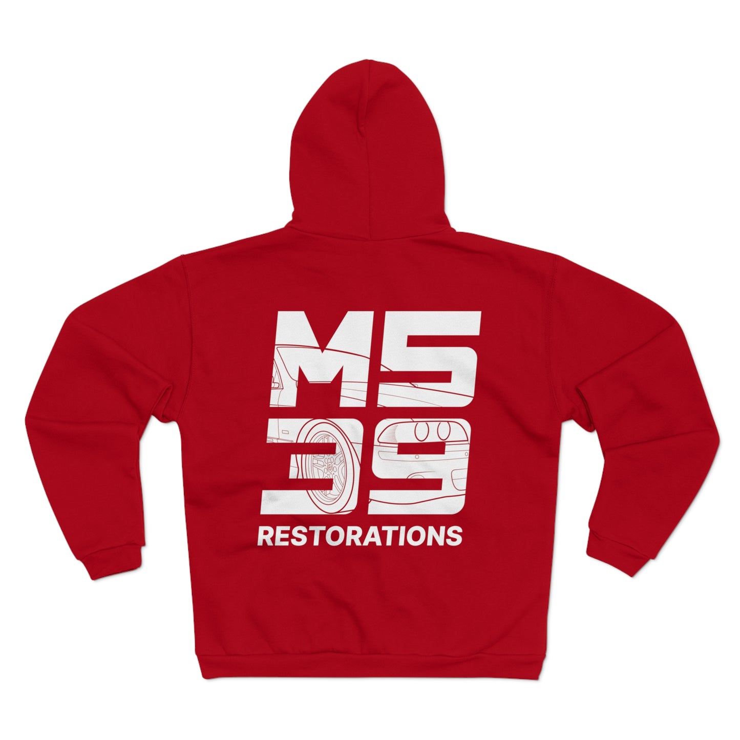 Two-Sided Zip Hoodie - Logo + Blueprint back