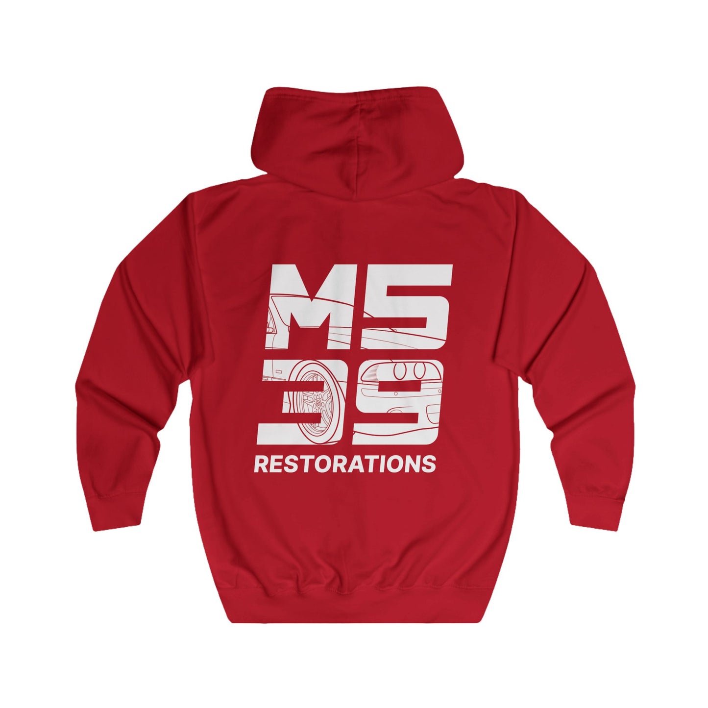 Two-Sided Zip Hoodie - Logo + Blueprint back