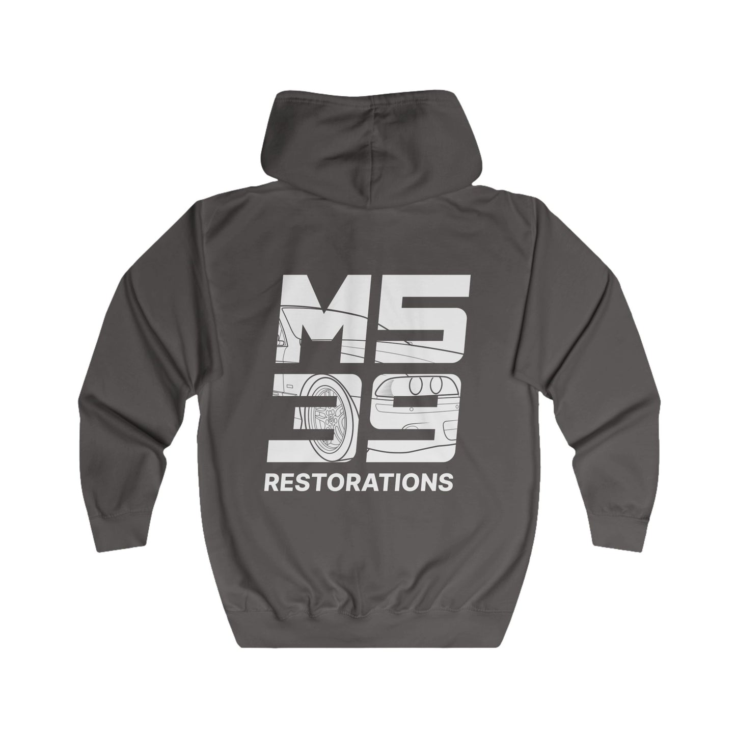 Two-Sided Zip Hoodie - Logo + Blueprint back