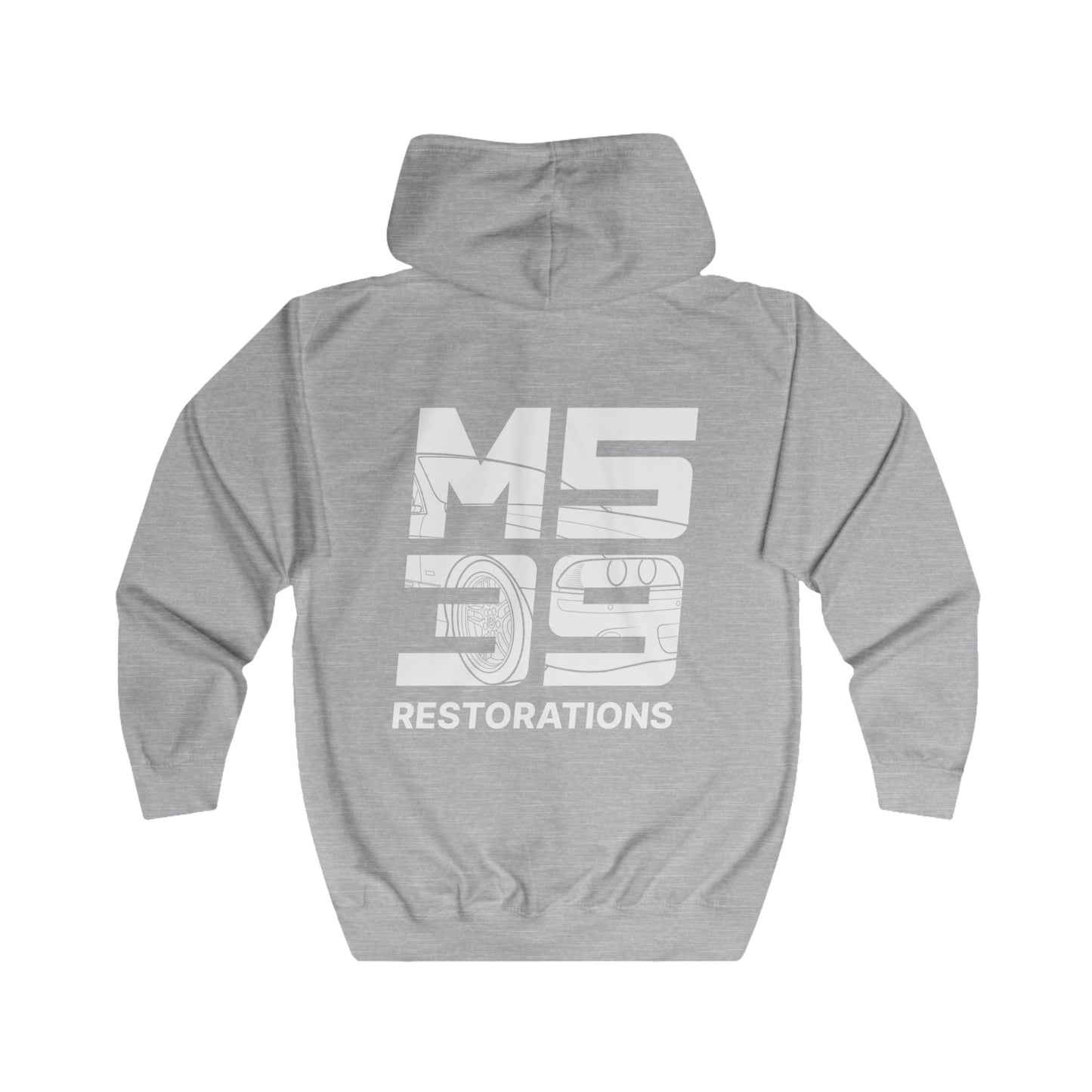 Two-Sided Zip Hoodie - Logo + Blueprint back