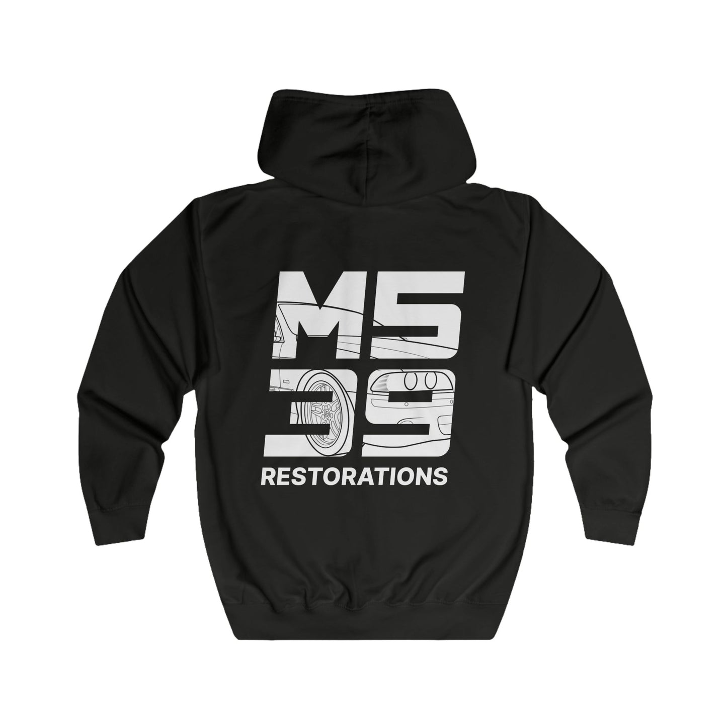 Two-Sided Zip Hoodie - Logo + Blueprint back