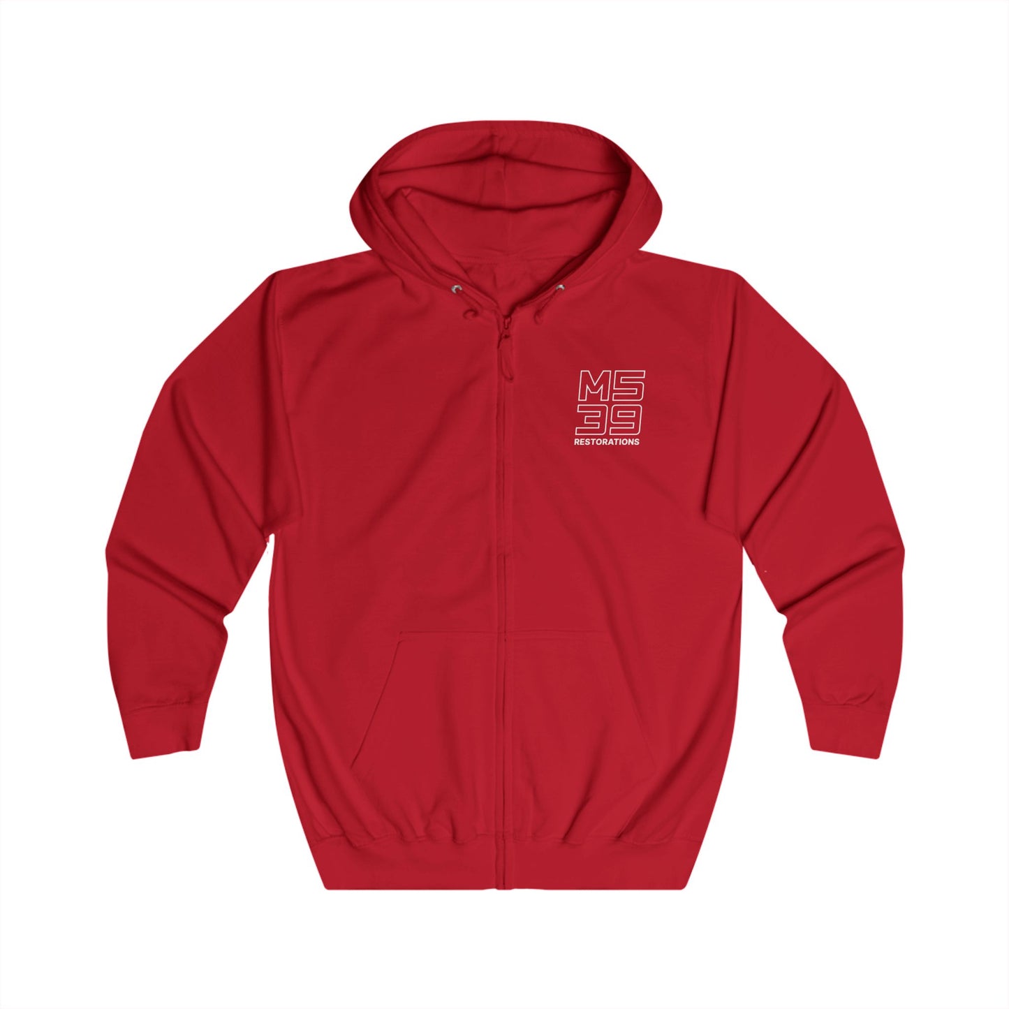 Two-Sided Zip Hoodie - Logo + Blueprint back